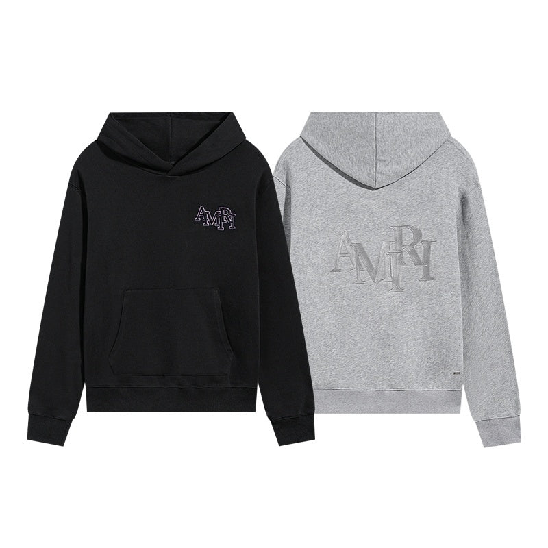 Amiri Hoodie Purple-outlined font
