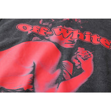OW Red Bacchus Pattern Pullover Hooded Sweater