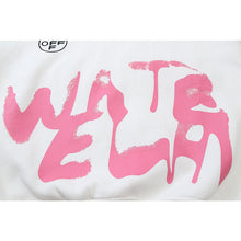 OW Graffiti Letter Arrow Pattern Hooded Sweater