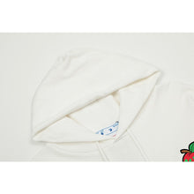 OW Apple Alphabet Arrow Pattern Pullover Hooded Sweater