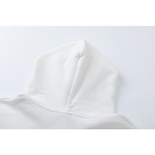 OW three-dimensional incomplete letter pattern pullover hooded sweater