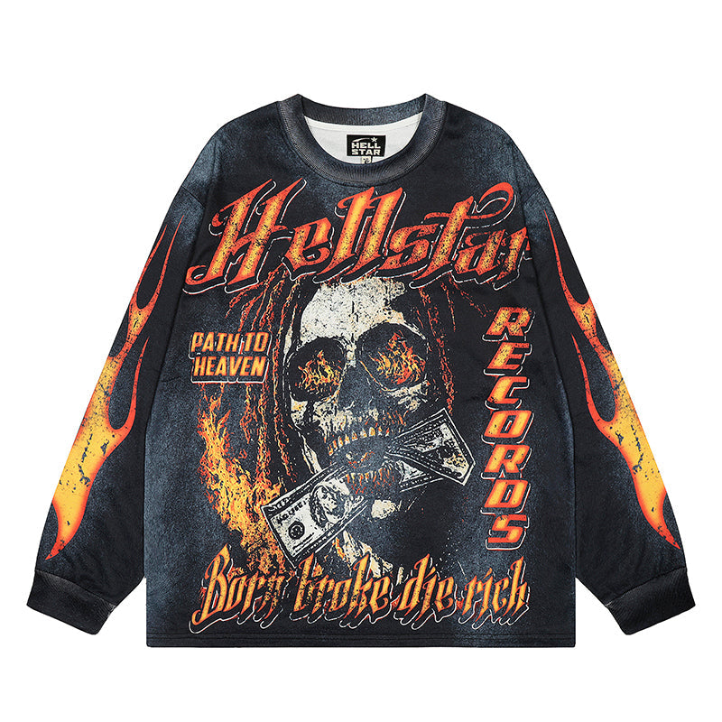 HS Long Sleeve Shirts Hip-hop loose oversize