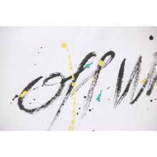 OW splashed ink arrow pattern sleeves fleece hooded sweater
