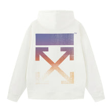 OW gradual change arrow print pattern pullover hooded sweater