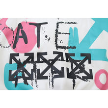 OW Graffiti Letter Arrow Pattern Hooded Sweater