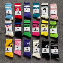 Bathing Ape Bape Socks Ape Head Towel Bottom Socks Men's and Women's Color Sports Trend Brand Long Tube Skateboard