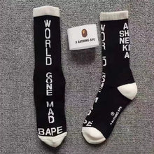 Bathing Ape Bape Socks Ape Head Towel Bottom Socks Men's and Women's Color Sports Trend Brand Long Tube Skateboard