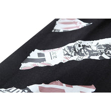 OW Newspaper Letter Arrow Pattern Pullover Hooded Sweater