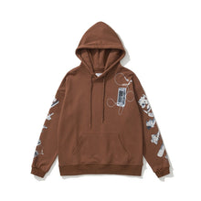 OW headphones flower pattern pullover hooded sweater