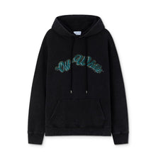 OW Bath Portrait Letter Pattern Pullover Hooded Sweater