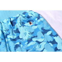 Bathing ape Bape Shorts Flame Blue Camo Shark Straight Beach Pants