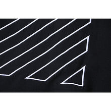 OW embroidered square arrow pattern hooded sweater