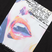 Purple T Shirts Sexy red lips beautiful women Printed cotton casual short sleeves men and women