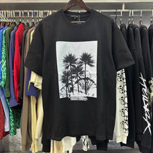 Purple T Shirts Palm Tree Print Cotton Casual Versatile Short Sleeve Men and Women