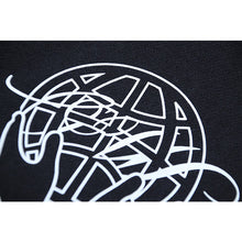 OW palm globe letter print pattern hooded sweatshirt