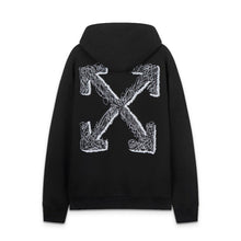 OW embroidered line arrow pattern pullover hooded sweater