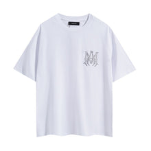 Amiri T Shirts Washed Series Hot-fix rhinestone font