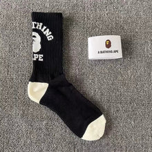Bathing Ape Bape Socks Ape Head Towel Bottom Socks Men's and Women's Color Sports Trend Brand Long Tube Skateboard