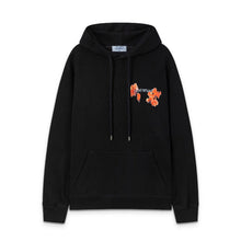 OW Maple Leaf Letter Arrow Pattern Pullover Hooded Sweater