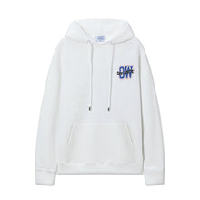 OW Blue Letter Arrow Pattern Pullover Hooded Sweater