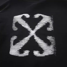 OW Fuzzy Arrow Pattern Pullover Hooded Sweater