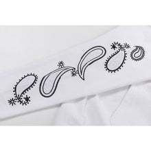 OW embroidered cashew flower pattern pullover hooded sweater