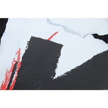 OW Broken Paper Arrow Pattern Pullover Hooded Sweater