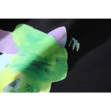 OW leaf colorful graffiti arrow print hooded sweatshirt