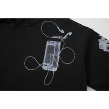 OW headphones flower pattern pullover hooded sweater