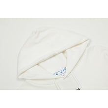 OW Swirl Flower Arrow Pattern Pullover Hooded Sweater