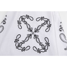 OW embroidered cashew flower pattern pullover hooded sweater