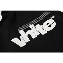 OW large letter print pattern fleece hooded sweater