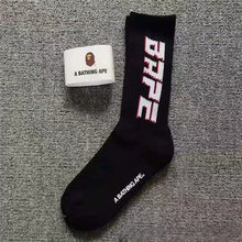 Bathing Ape Bape Socks Ape Head Towel Bottom Socks Men's and Women's Color Sports Trend Brand Long Tube Skateboard