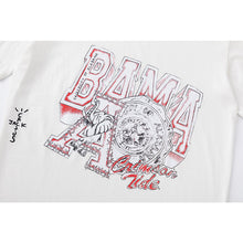 Travis Scott T Shirts x Mitchell x Ness SS24 UNIVERSITY OF ALABAMA LOGO printed lettering short sleeves