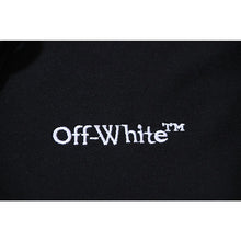 OW embroidered square arrow pattern hooded sweater