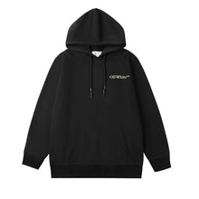OW Saturn Arrow Pattern Pullover Hooded Sweater