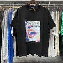 Purple T Shirts Sexy red lips beautiful women Printed cotton casual short sleeves men and women