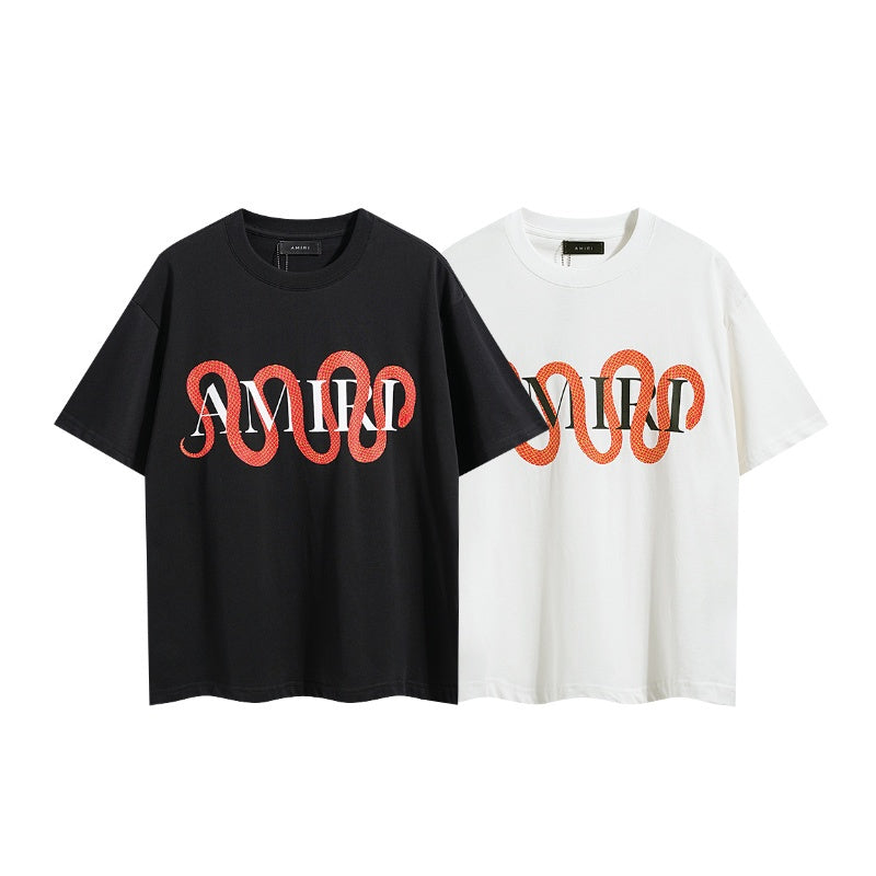 Amiri T Shirts Washed Series Red snake