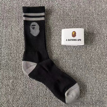Bathing Ape Bape Socks Ape Head Towel Bottom Socks Men's and Women's Color Sports Trend Brand Long Tube Skateboard