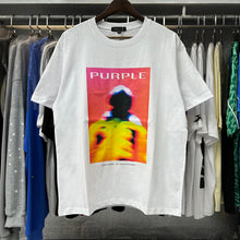 Purple T Shirts Blur Shadow Printing Cotton Casual Short Sleeve Men and Women