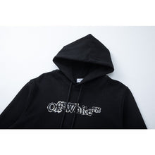 OW three-dimensional square arrow pattern pullover hooded sweater